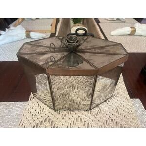 Metal and glass container